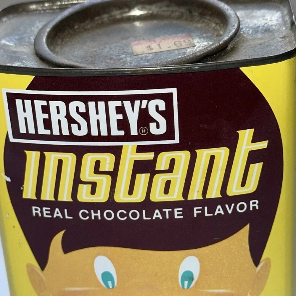 Vintage 70s Hershey's Instant Chocolate Drink Mix Tin - Picture 2 of 9